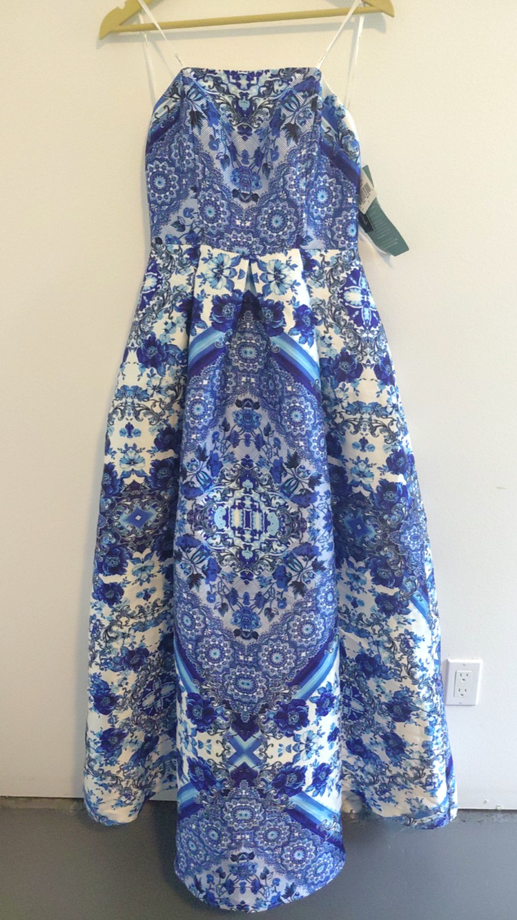 VTG Speechless Ball Gown Royal Blue Full Skirt Size 6/7 NOS Convertible Dress